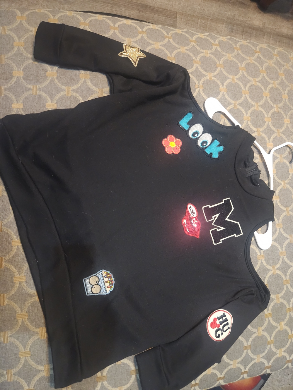 Vintage Women's Casting LA Y2k Black Sweatshirt With Patches